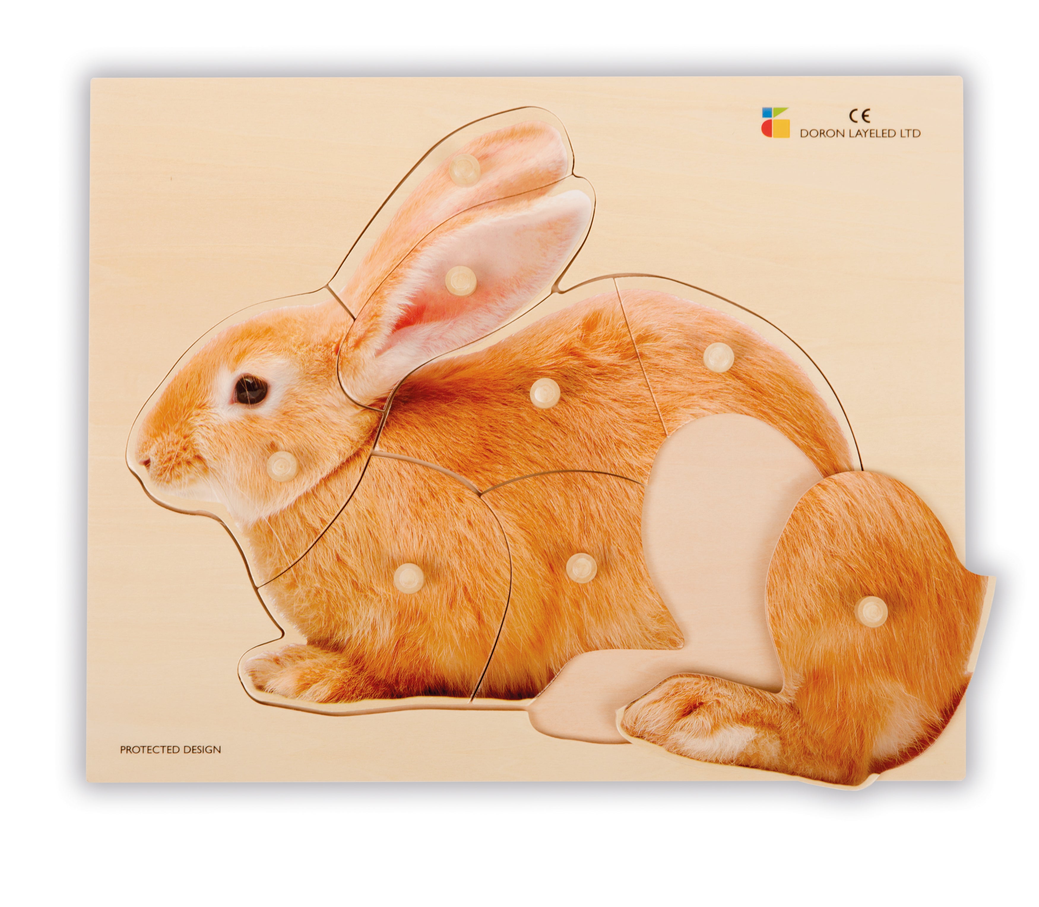 Holz-Puzzle realistisch Hase (9 Teile)