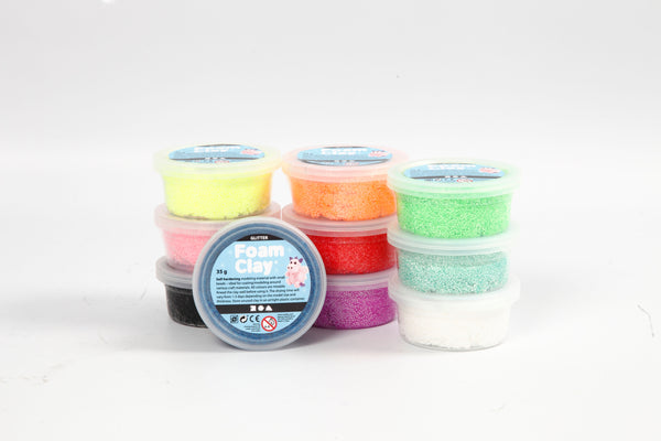 Glitter Foam Clay 35g Set 10