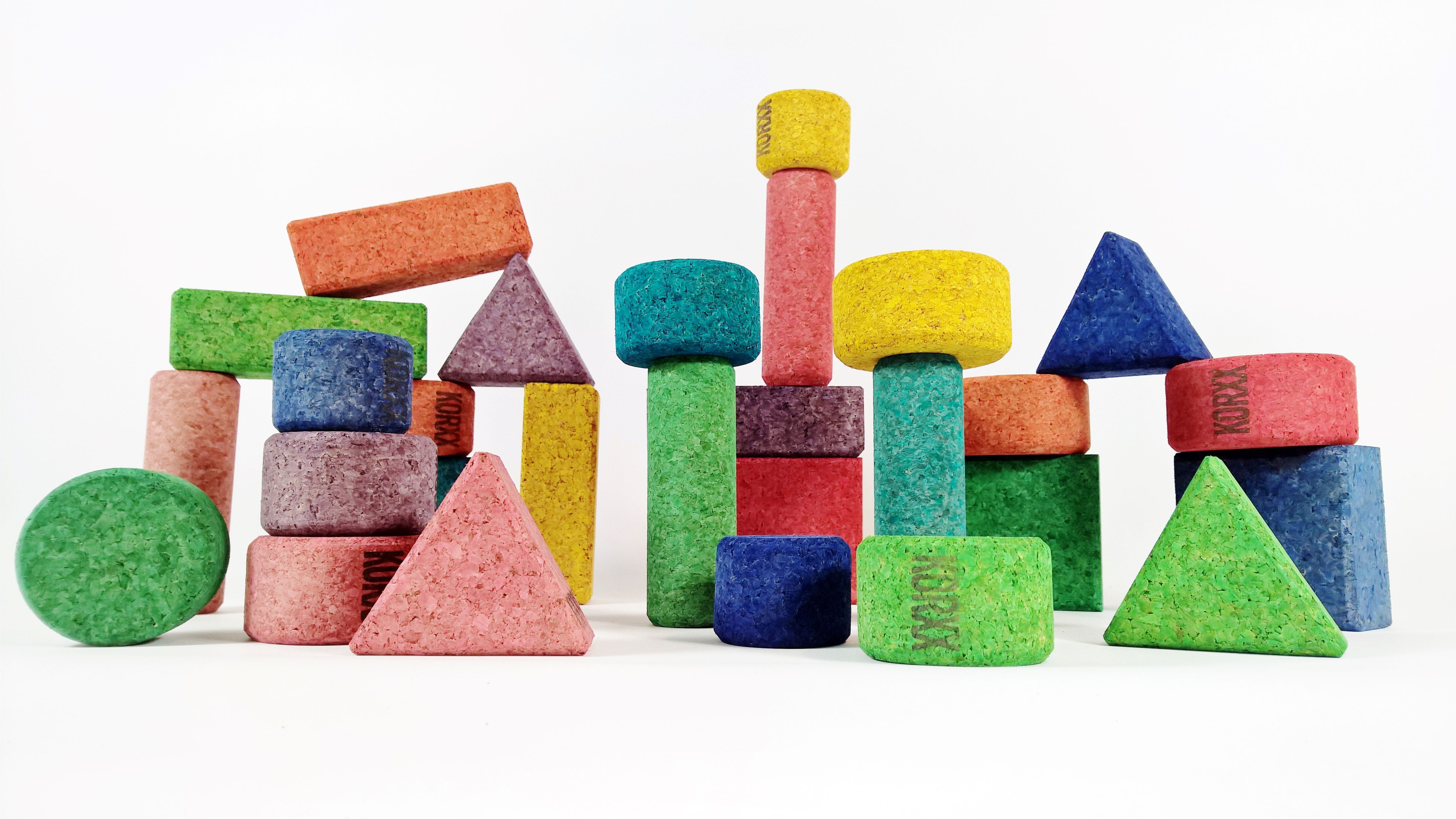 Korxx Bausteine Bunt verschiedene Formen Set 60