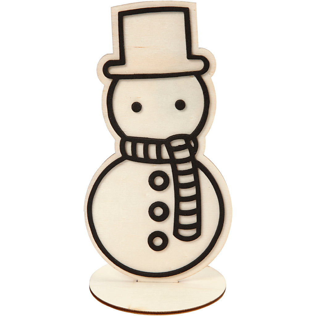 Schneemann aus Holz 18,5 cm