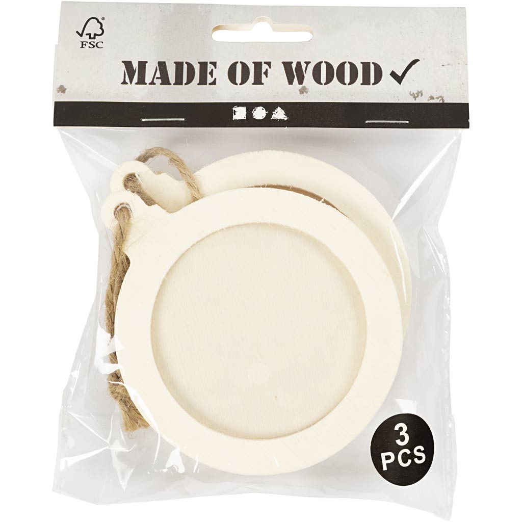 Fotorahmen aus Holz ⌀ 8 cm Set 3
