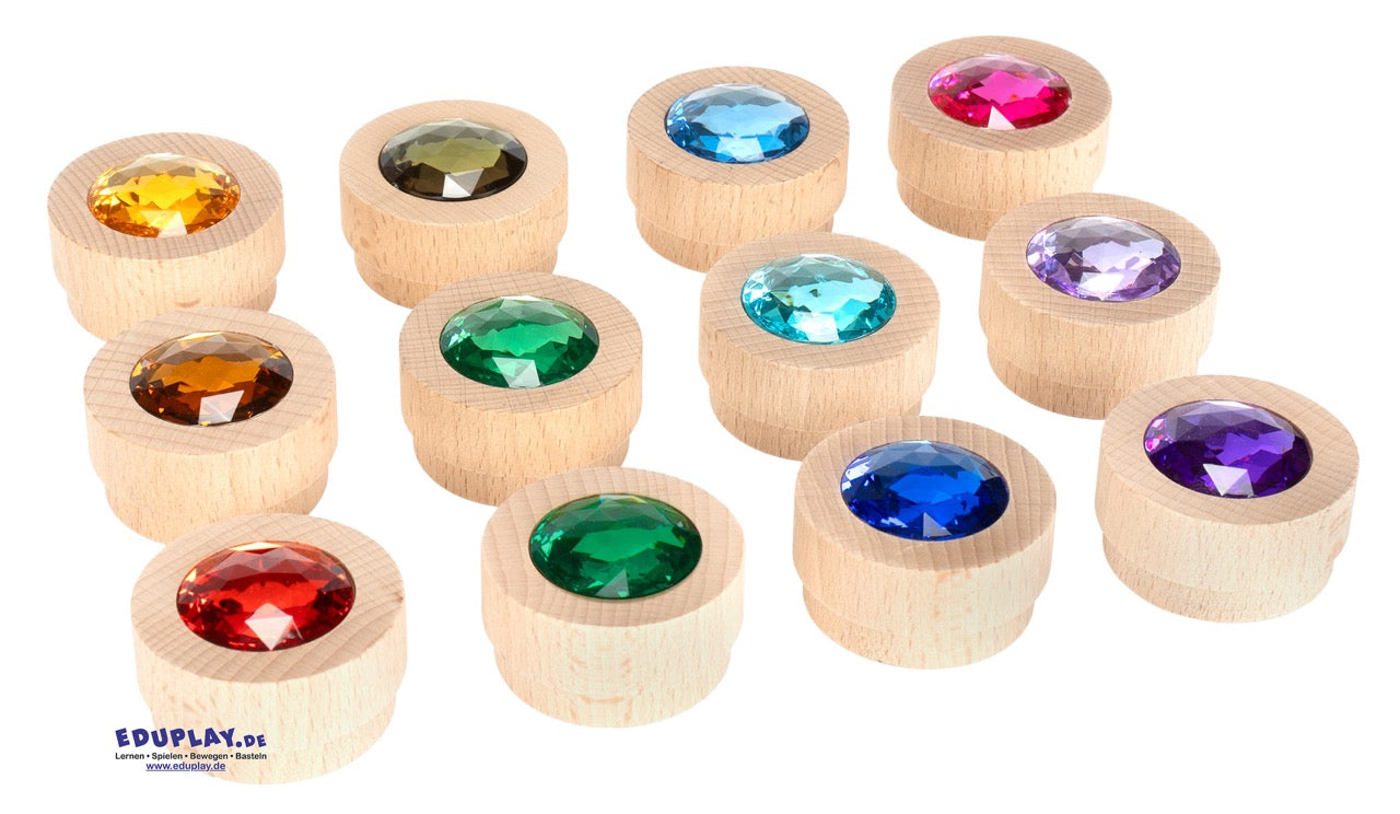 Holz Funkelsteine Set 12