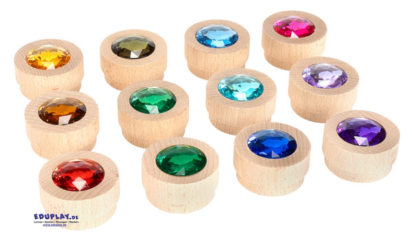 Holz Funkelsteine Set 12