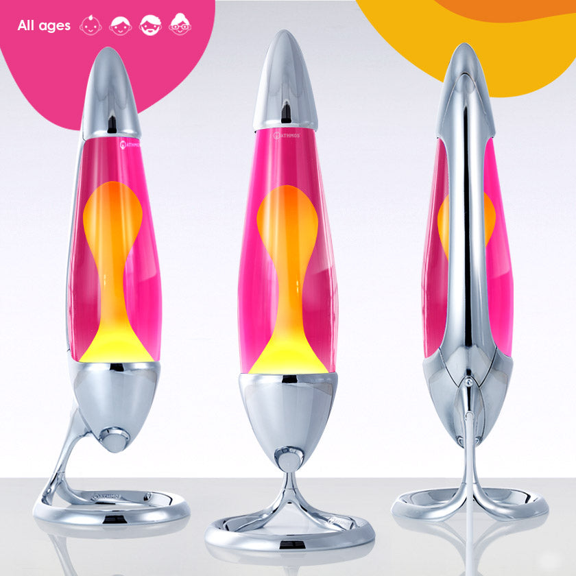 MATHMOS Neo Lavalampe Silber: Pink/Gelb