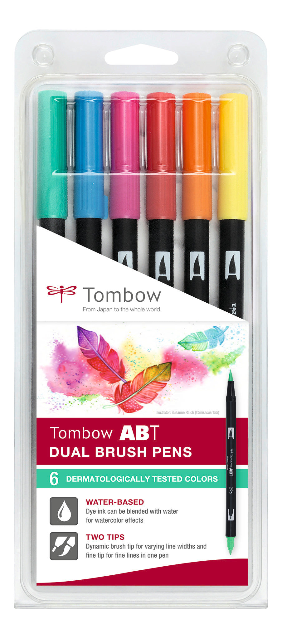 TOMBOW Dual Brush Pen dermatologisch getestet Set 6