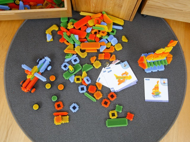 Ab 1/27 Guidecraft Steck Bausteine Set 660
