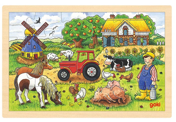 GOKI Einlegepuzzle Müllers Farm (24 Teile)