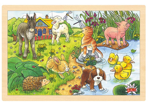 GOKI Einlegepuzzle Tierkinder II (24 Teile)