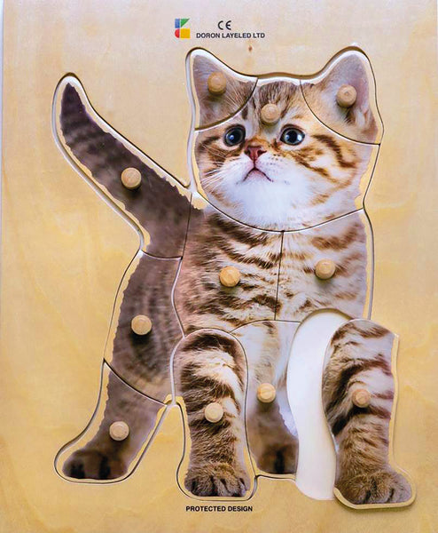 Holz-Puzzle realistisch Katze (11 Teile)