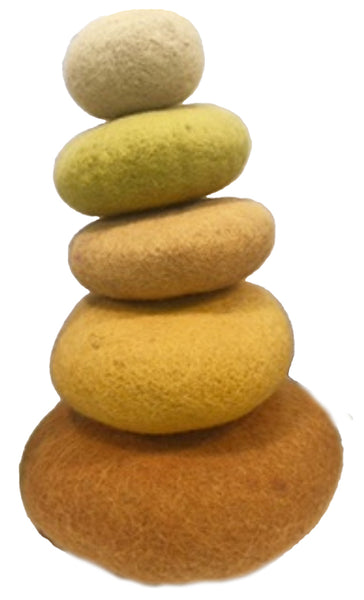 Filzsteine Gelb Set 5