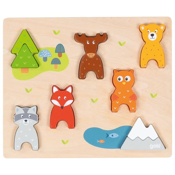 Einlegepuzzle Wald Tiere