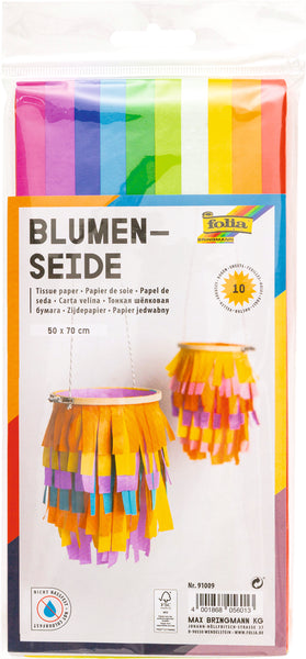 Folia Blumenseide 20g/m², 50x70cm, 26 Bogen, farbig sortiert
