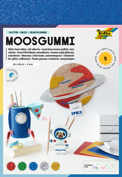 Glitter Moosgummi MAGIC, selbstklebend