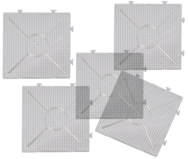 Bügelperlen Legeplatten transparent 16x16cm Set 10