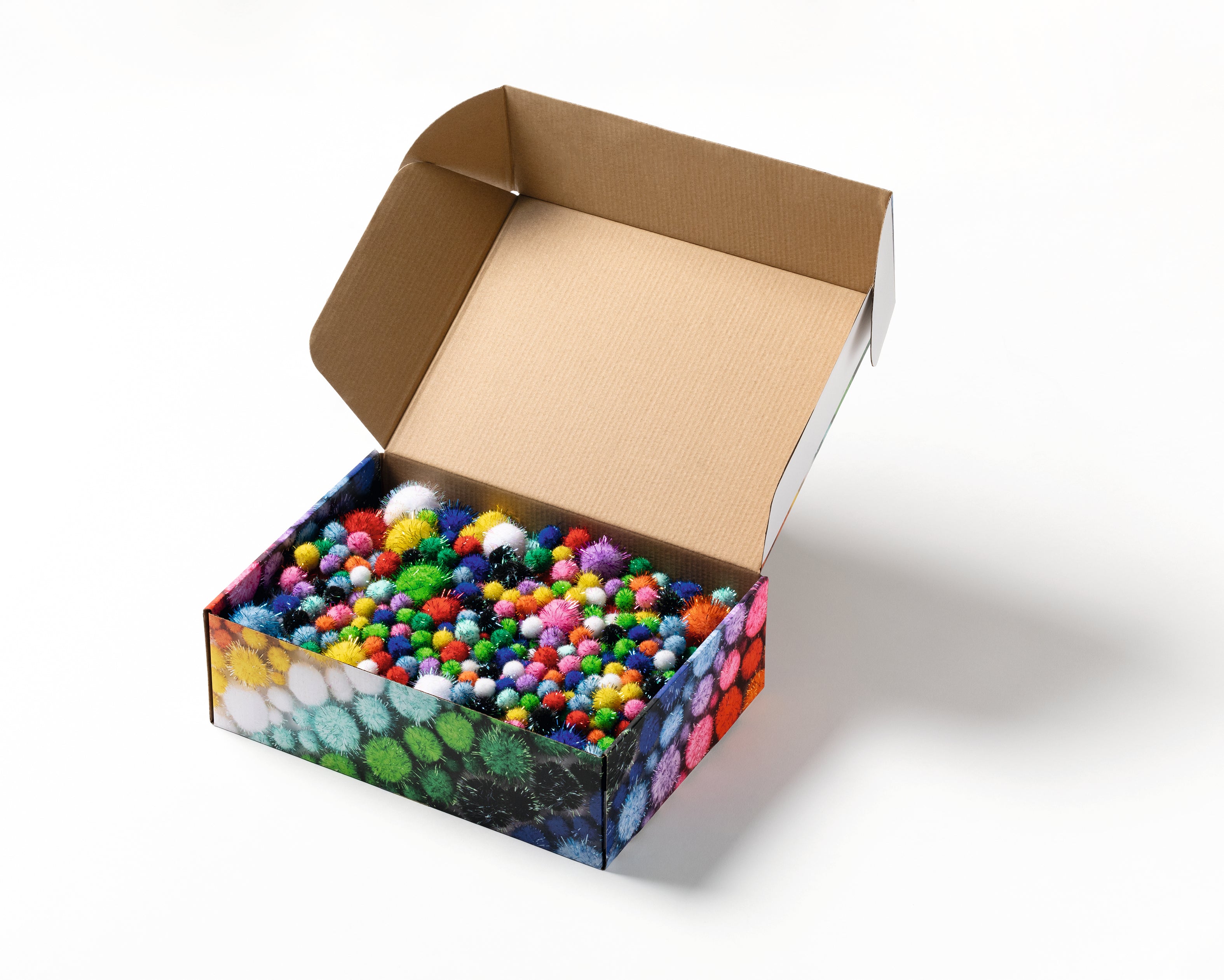 Pompon Glitzer Mix Jumbo Set 730 in 12 Farben sortiert